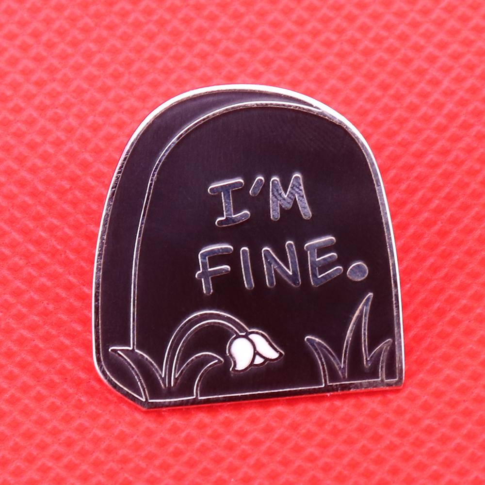 I'm fine tombstone enamel pin  - Death Note Replica review and price